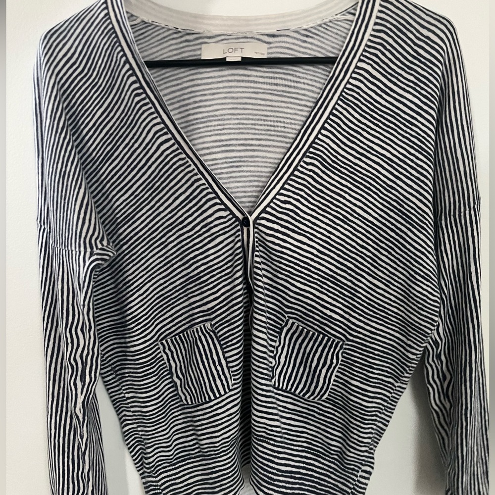 LOFT striped cardigan
